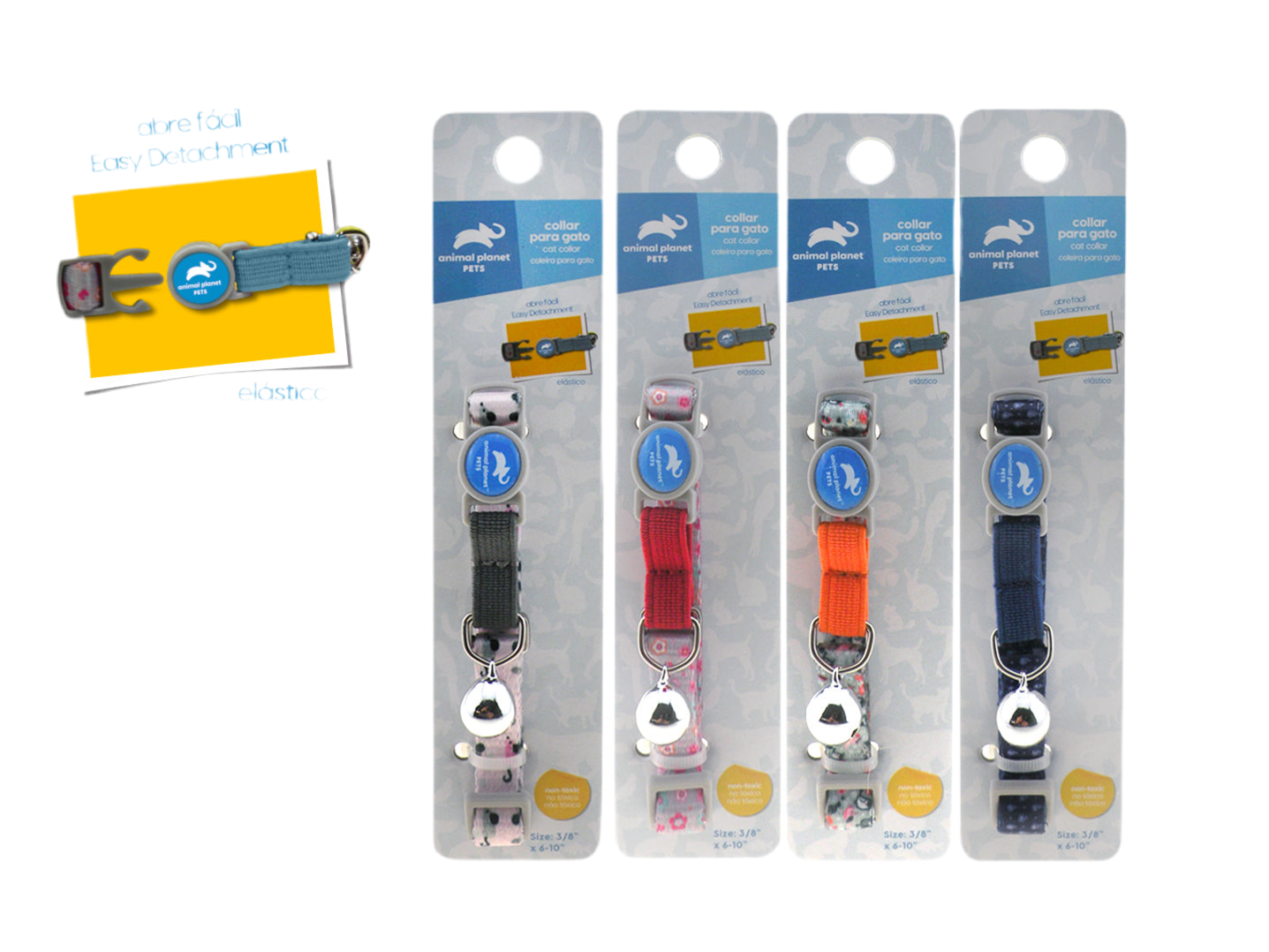 Collar para gatos, morado con gotitas