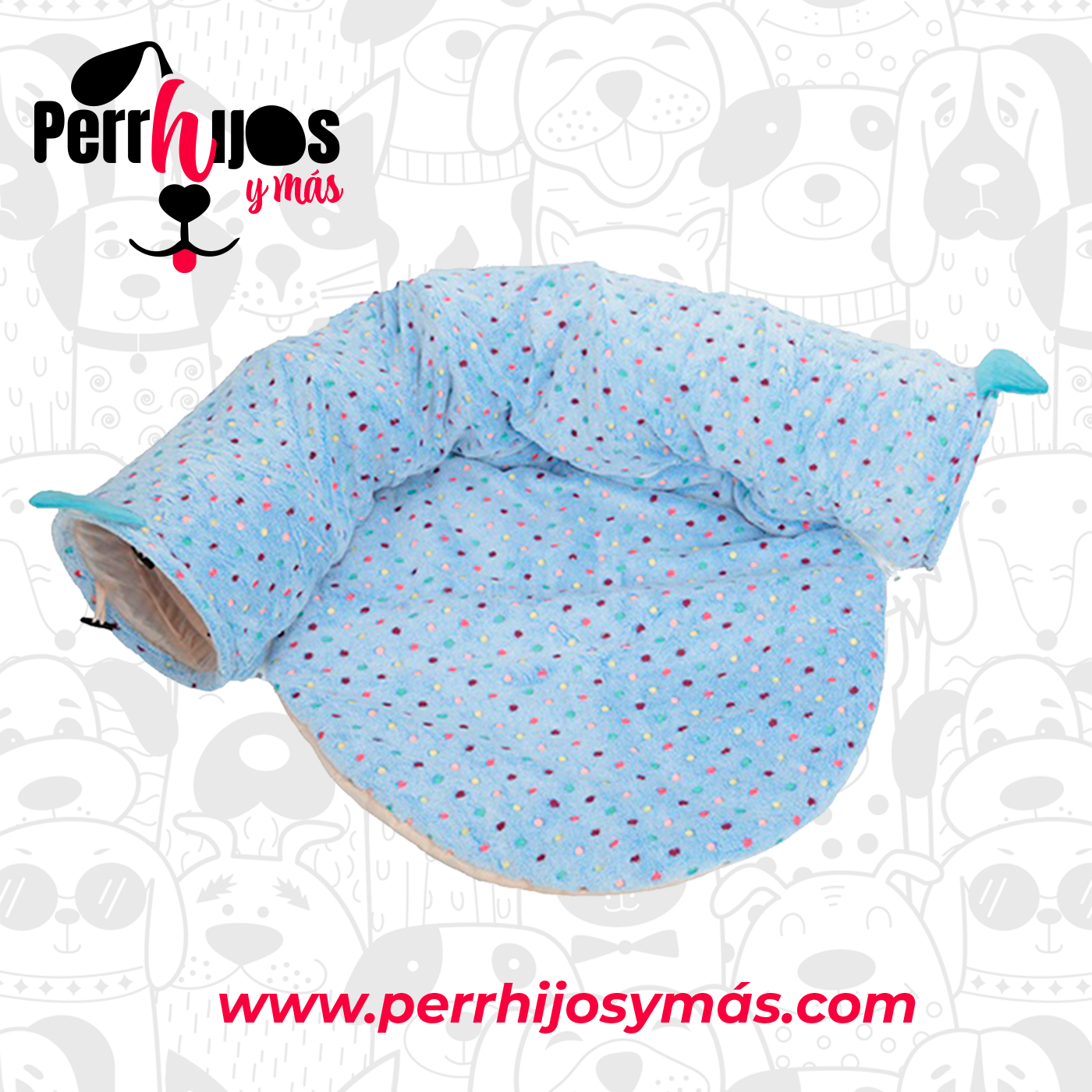 Cama para gato con túnel 018