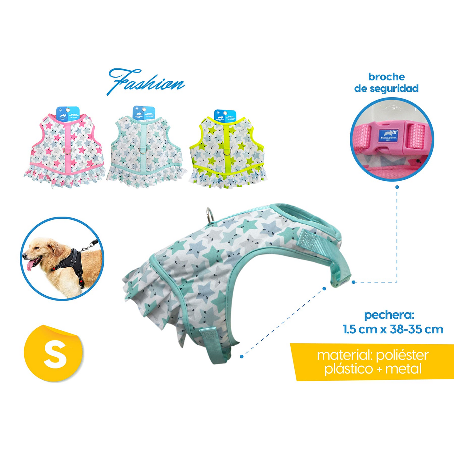 Pechera para mascota, animal planet estrellas