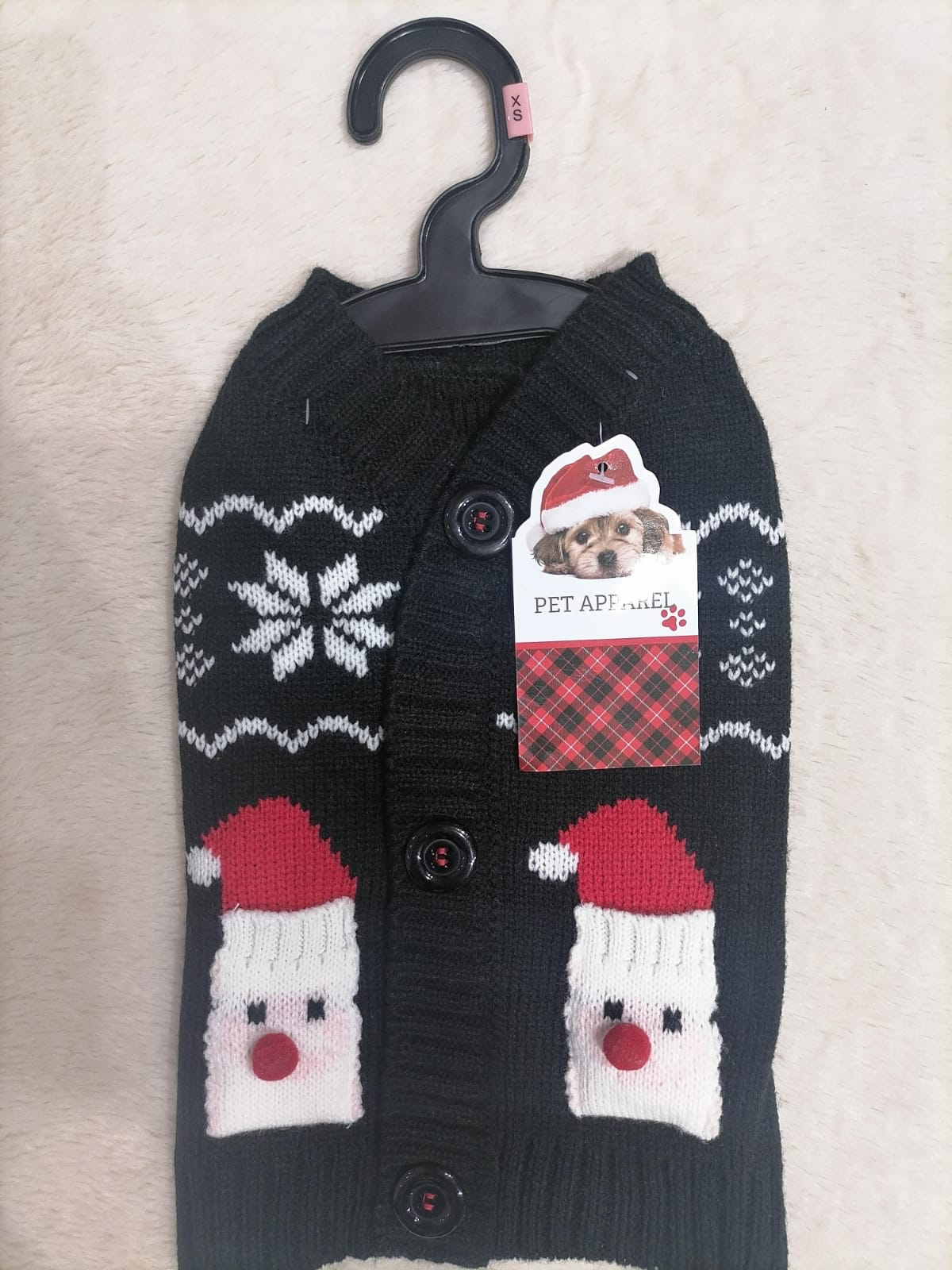 Chaleco Navideño Negro para Mascotas