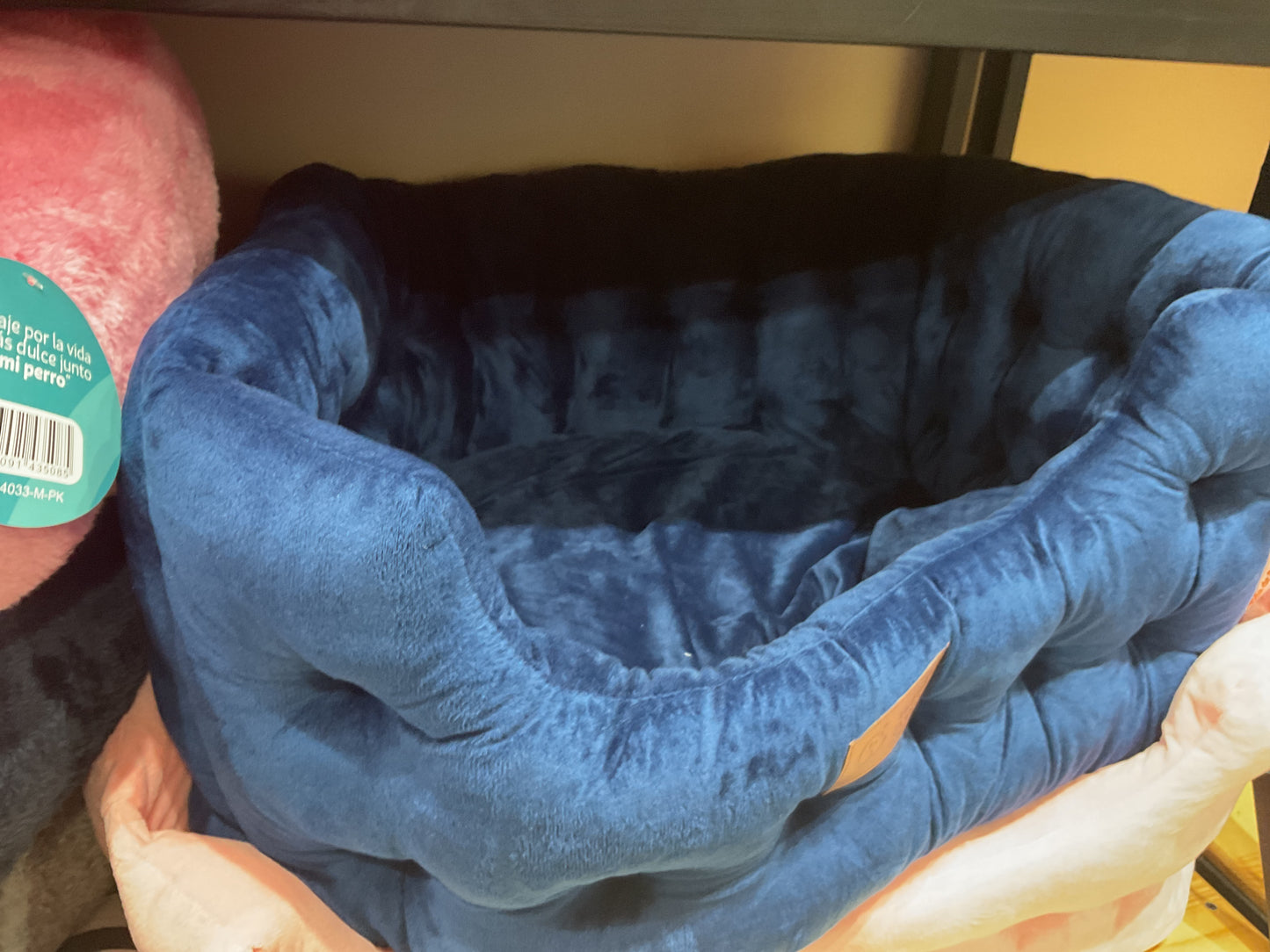 Cama vida de perro azul M
