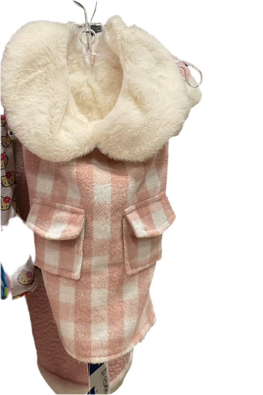 Abrigo invierno peluche palo de rosa