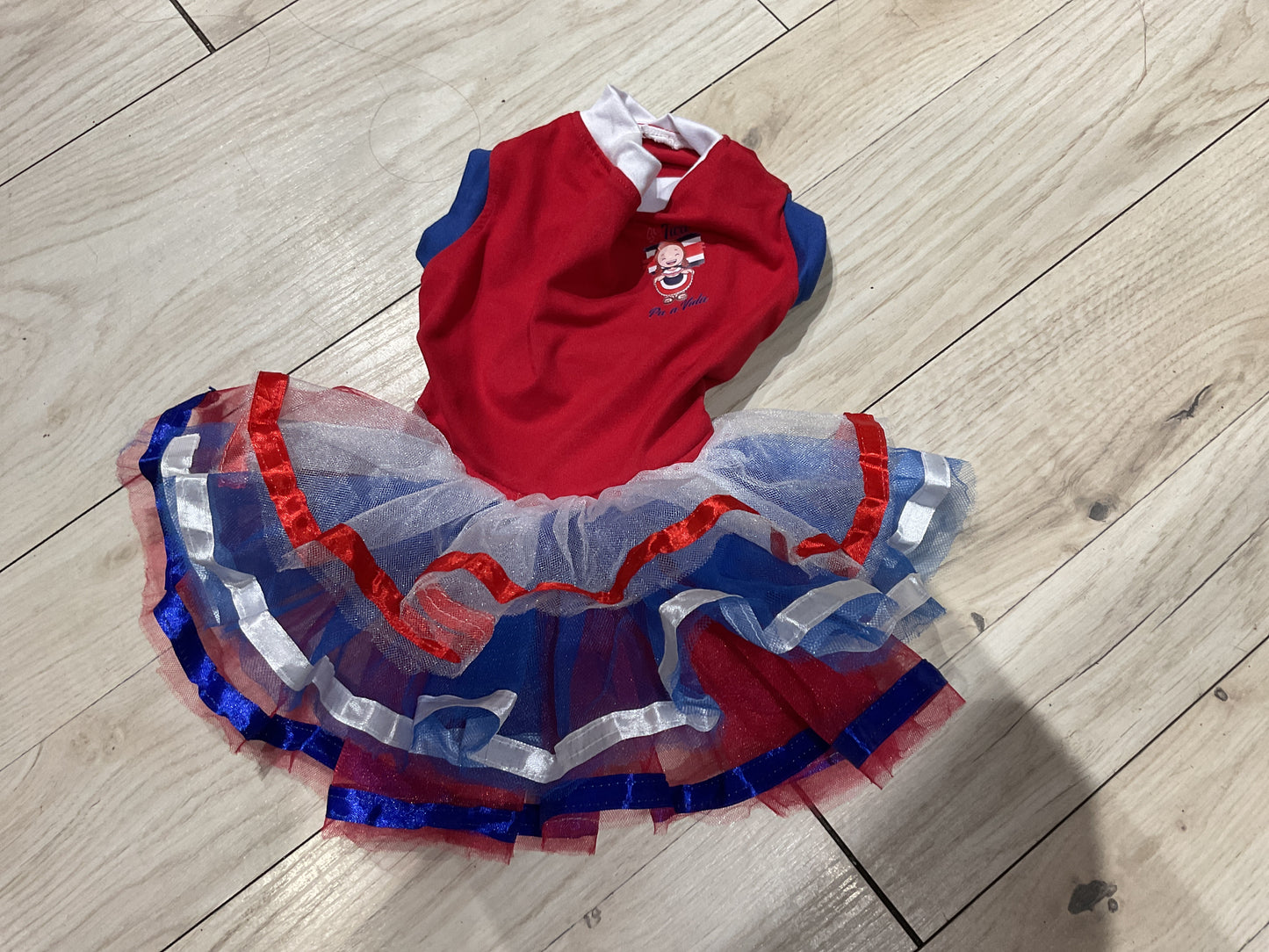 Camisa con tutu roja y azul 164