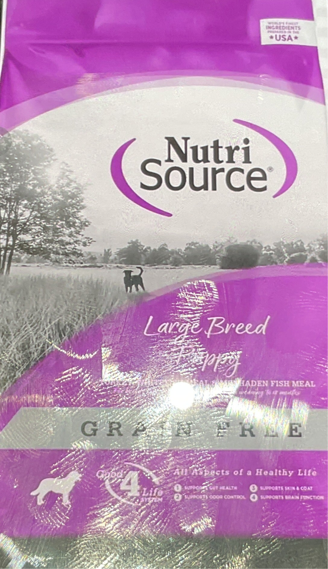 Nutri Source Large breed puppy libre de granos 2 .26 kilos 112