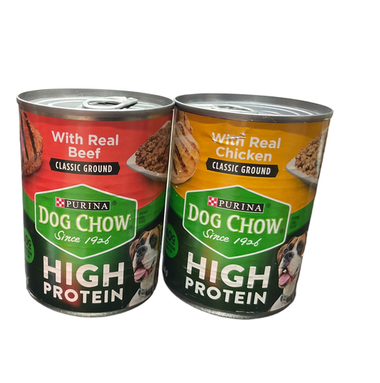 Dog chow lata high protein