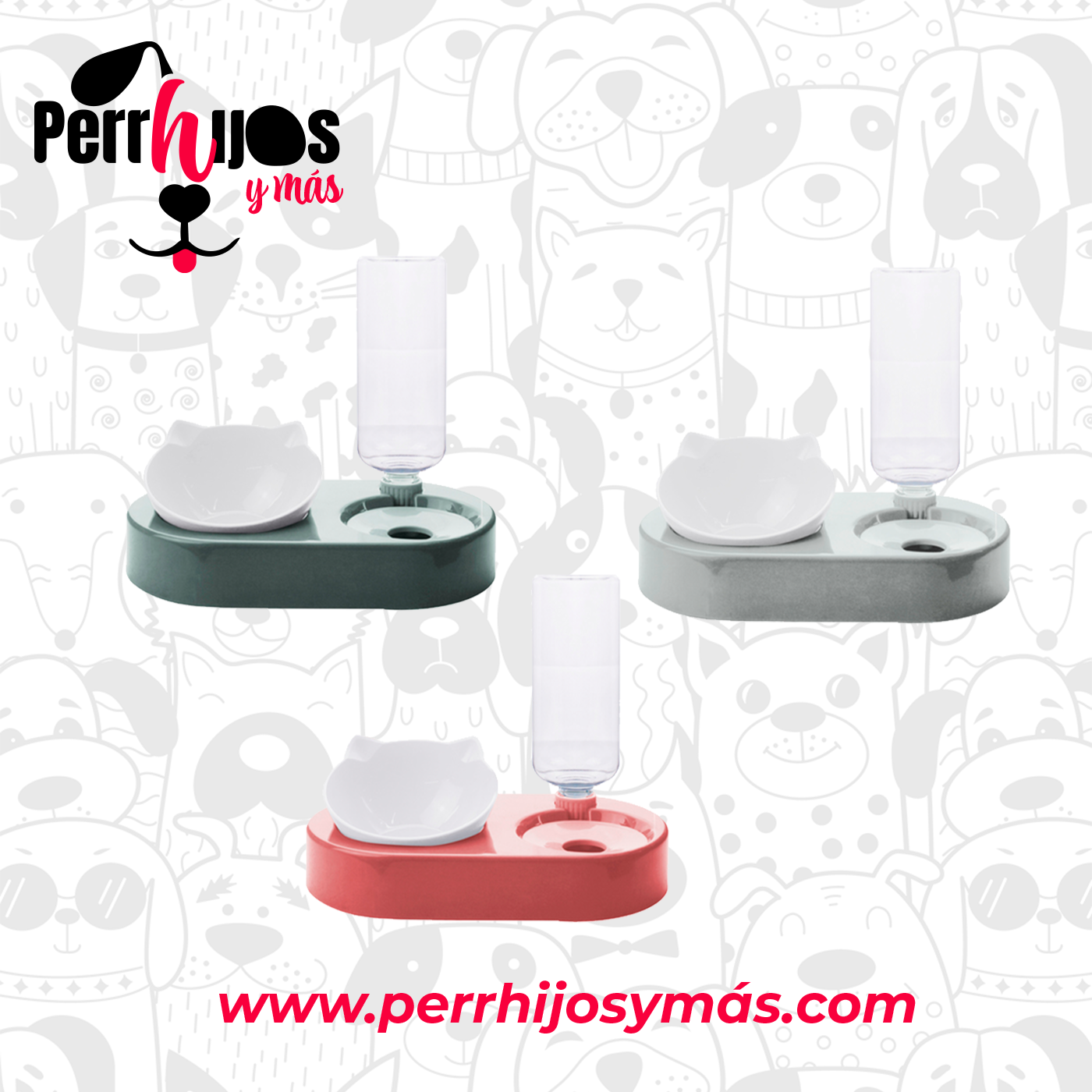 Dispensador para mascota, rosado