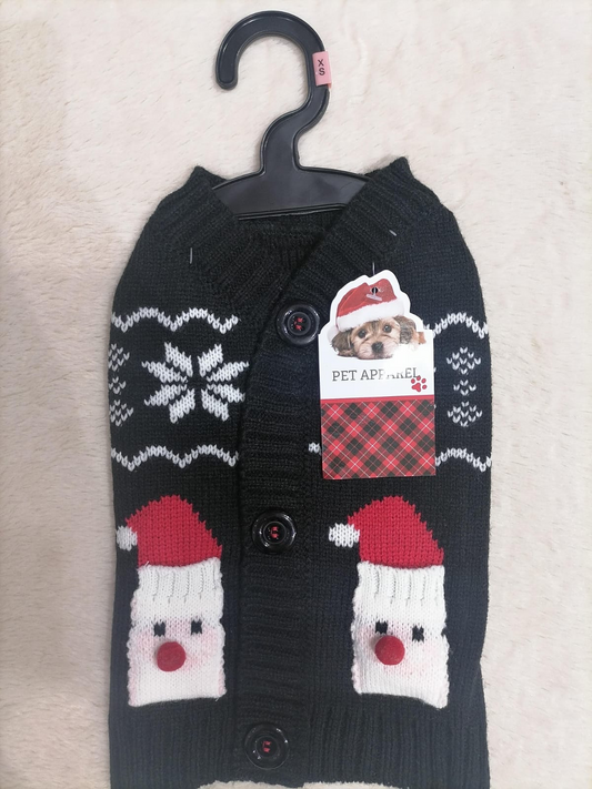Chaleco Navideño Negro para Mascotas
